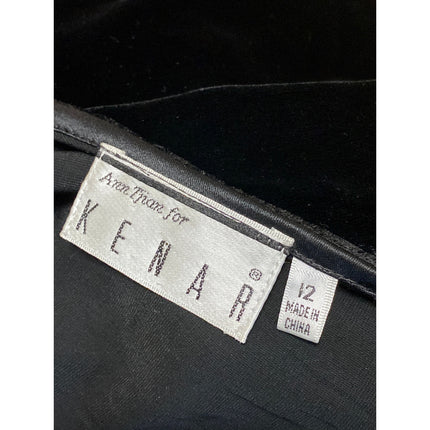 Kenar Women's Black Velvet Velour High Waist Maxi Straight Pencil Skirt Size 12