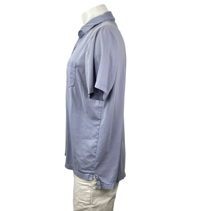 Tailor Vintage Mens Gray Paisley Short Sleeve Golf Pocket Polo Shirt Top Size XL