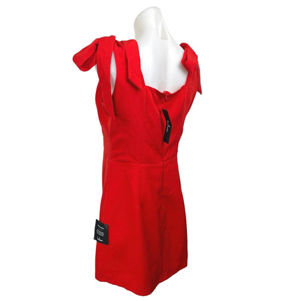 NEW Lulus Red Sleeveless Tie Bow Cami Camisole Tank Sheath Mini Dress Size L
