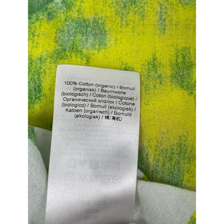 Ganni Green Yellow Voile Tie Dye Winter Snow Shawl Wrap Neck Scarf One Size