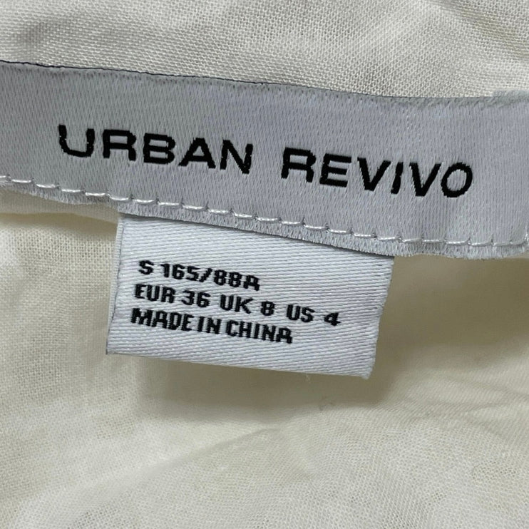 Urban Revivo White Sleeveless Floral Crochet Cami Camisole Mini Tank Dress Sz S