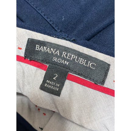 Banana Republic Sloan Women's Blue Mid Rise Skinny Chino Trousers Dress Pants 2