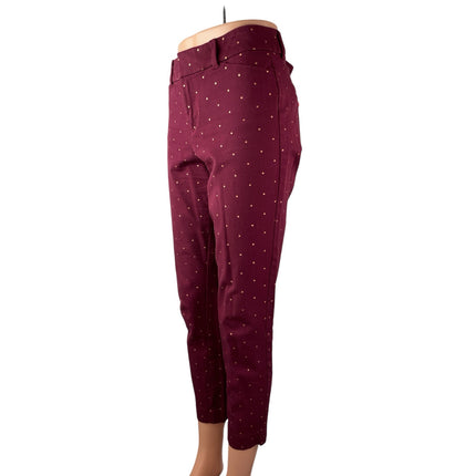 Old Navy Pixie Red Polka Dot High Rise Skinny Tapered Ankle Trousers Pants Sz 6