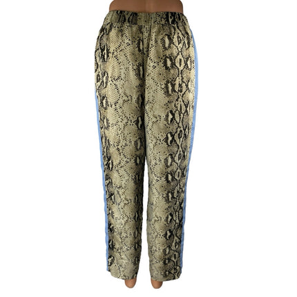 Honey Punch Multicolor Snakeskin Print High Waisted Straight Trousers Pants Sz M