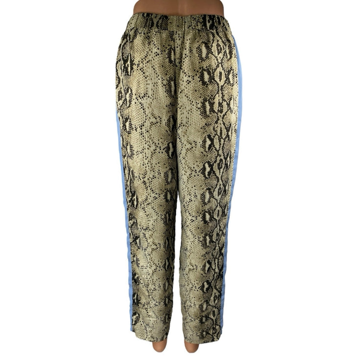 Honey Punch Multicolor Snakeskin Print High Waisted Straight Trousers Pants Sz M