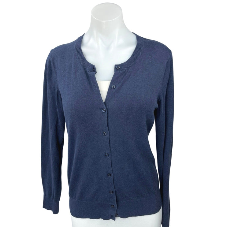 Banana Republic Blue Knit Long Sleeve Button Down Cardigan Sweater Top Size L