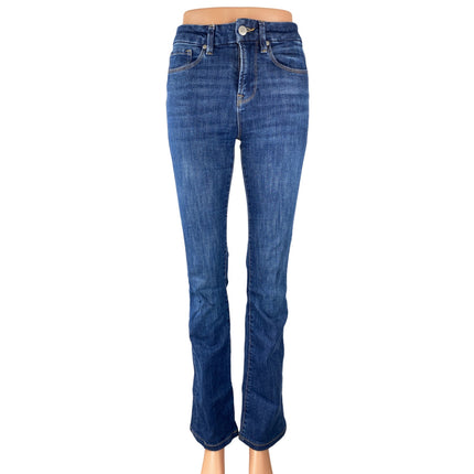 Zara Women's Blue High Waisted Slim Medium Wash Flare Bootcut Denim Jeans Size 2