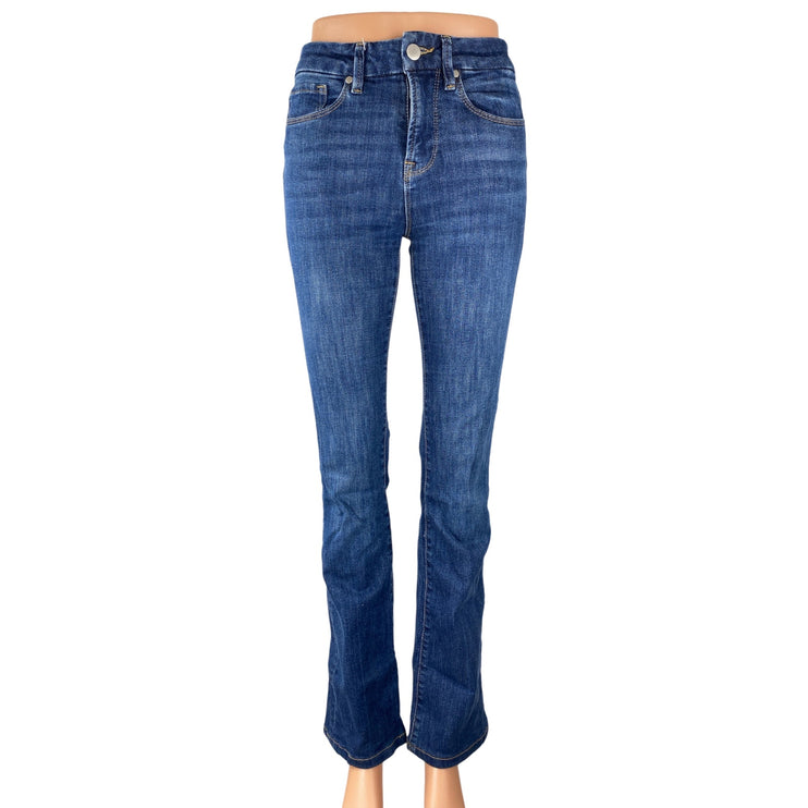 Zara Women's Blue High Waisted Slim Medium Wash Flare Bootcut Denim Jeans Size 2