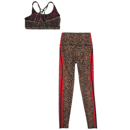 WITH Wear It To Heart Brown Cheetah Leopard Animal Print Bra Leggings Set S / M