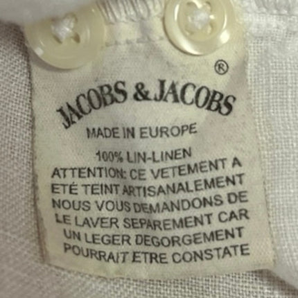Jacobs & Jacobs White 100% Linen Pocket Button Down Tunic Shirt Dress Size L