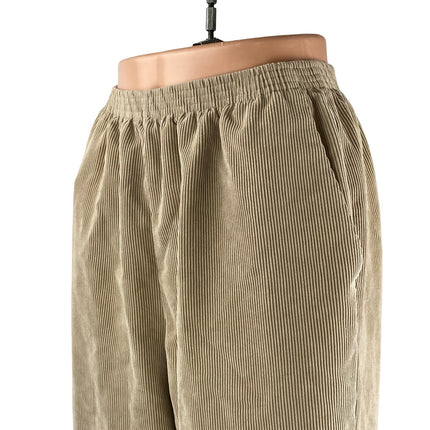 Alfred Dunner Women's Beige Corduroy High Rise Palazzo Wide Leg Trousers Pants 8