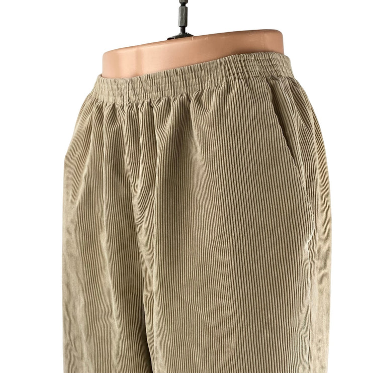 Alfred Dunner Women's Beige Corduroy High Rise Palazzo Wide Leg Trousers Pants 8