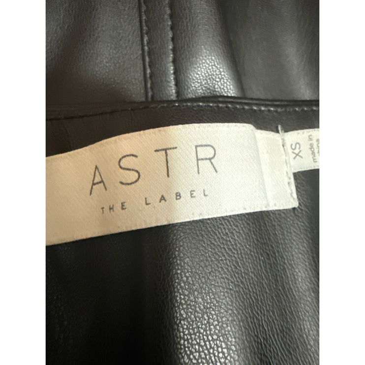 ASTR Women's Black Faux Vegan Leather High Waist Mini Boycon Pencil Skirt Sz XS