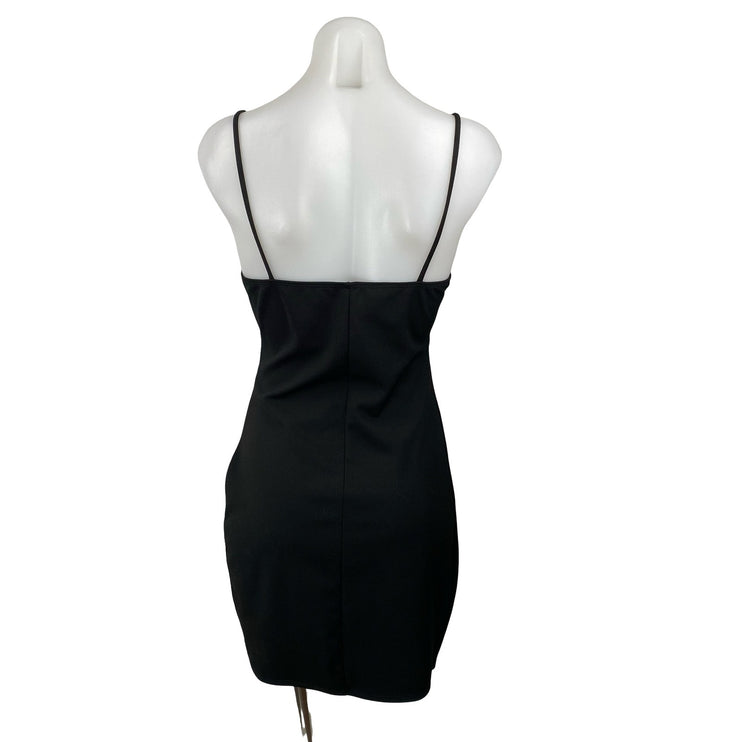 Windsor Black Sleeveless V Neck Cami Faux Wrap Tank Mini Bodycon Dress Size M