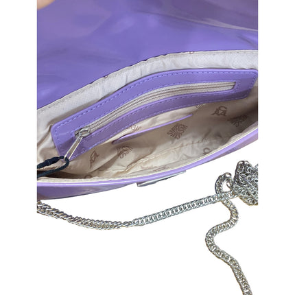 NEW Steve Madden Women's Glossy Purple Wristlet Clutch Crossbody Handbag OS