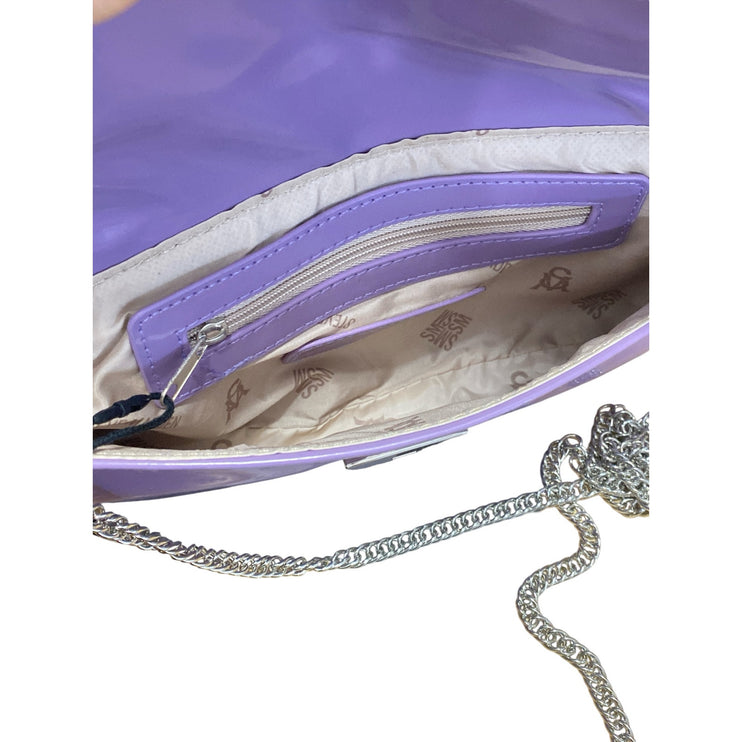 NEW Steve Madden Women's Glossy Purple Wristlet Clutch Crossbody Handbag OS