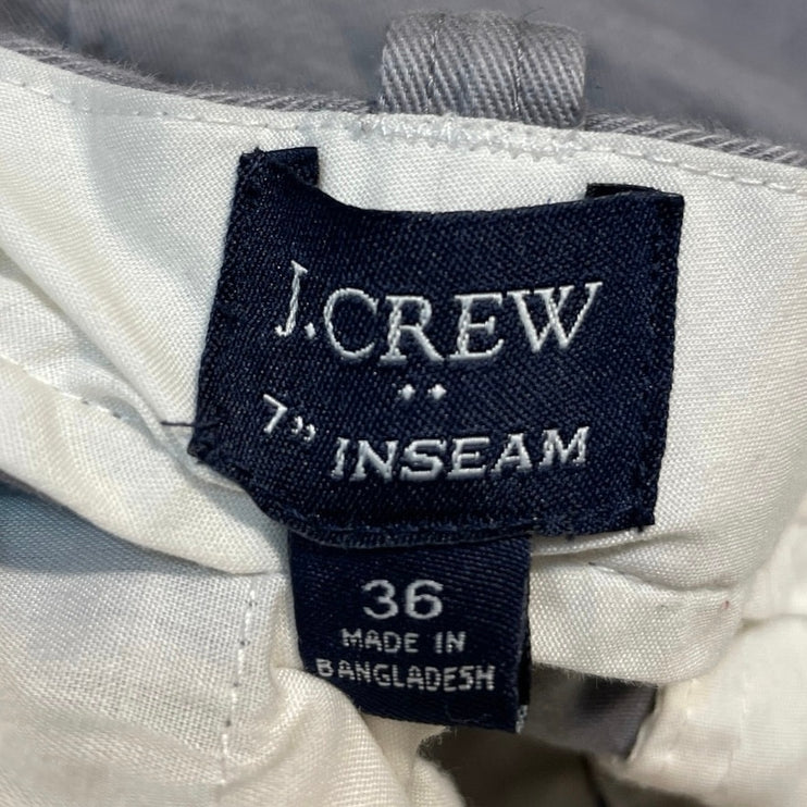 J.Crew 7" Men's Gray Mid Rise Golf Bermuda Straight Chino Khaki Shorts Size 36