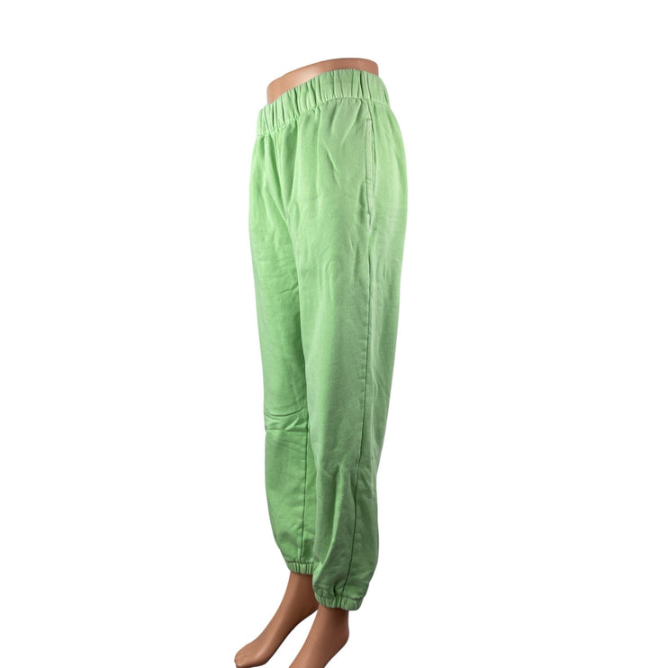 Gap Women's Green Fleece Knit High Rise Baggy Tapered Jogger Sweat Pants Size M