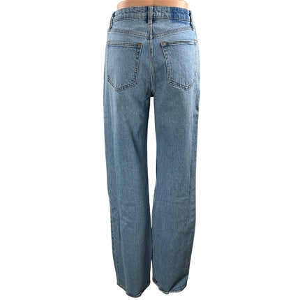 Abercrombie & Fitch The 90s Relaxed High Rise Blue Straight Denim Jeans Size 26