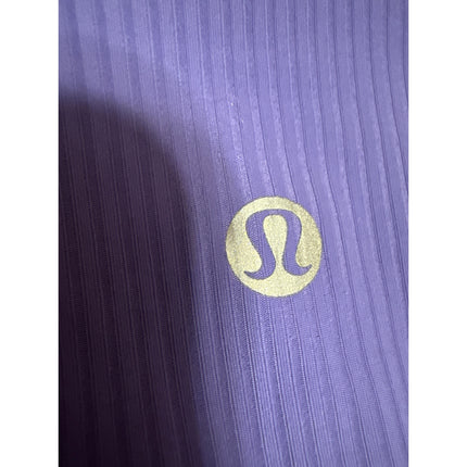 Lululemon Purple Sleeveless Strappy Rib Knit Yoga Athletic Sports Bra Crop Top 2