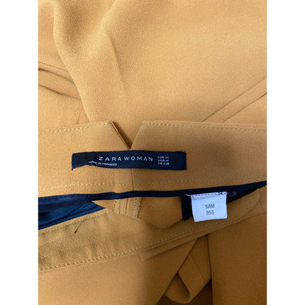 Zara Women's Mustard Yellow High Rise Flare Bootcut Trousers Dress Pants Size M