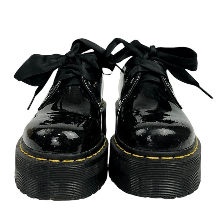 Dr. Martens Holly Black Patent Leather Chunky Quad Platform Oxford Shoes Size 6