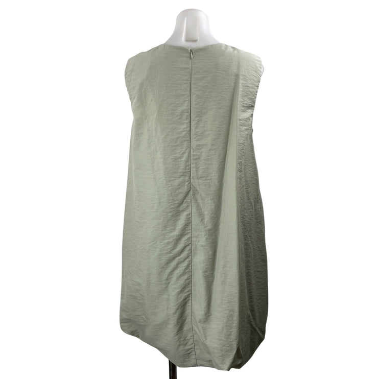 COS Women's Sage Green Sleeveless Drape Bubble Hem Tank Mini Dress Size 10