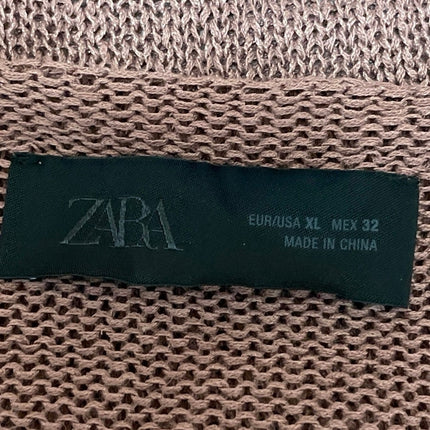 Zara Marsala Women's Brown Sleeveless Knit Scoop Neck Swaeter Tank Top Size XL