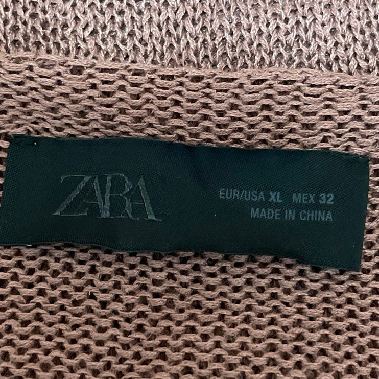 Zara Marsala Women's Brown Sleeveless Knit Scoop Neck Swaeter Tank Top Size XL