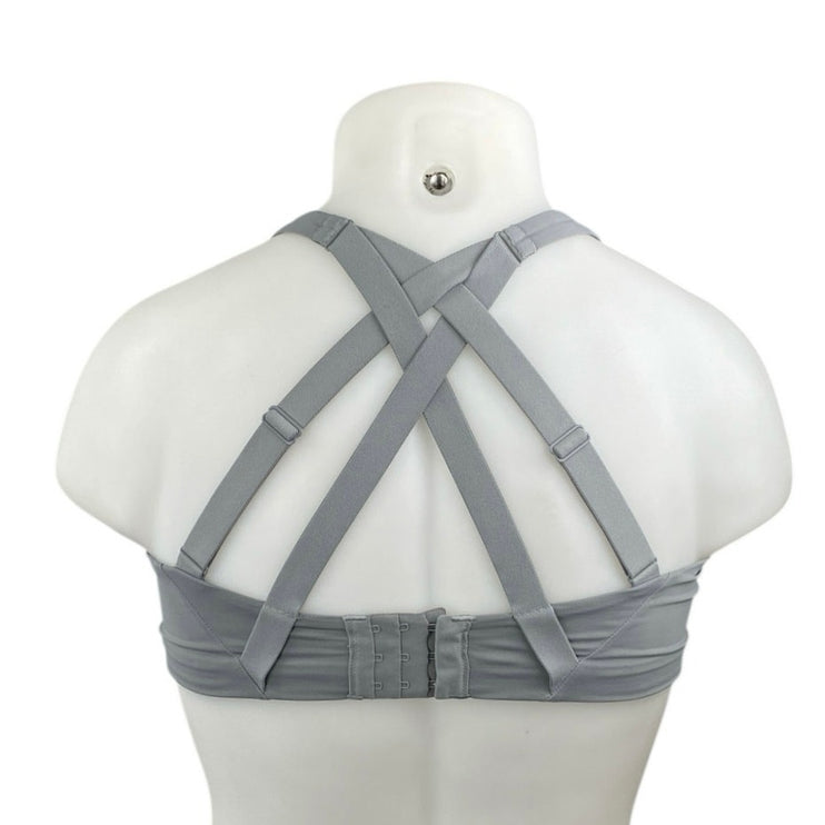 Lululemon Energy High Support Gray Strappy Sleeeveless Athletic Sports Bra 36DD