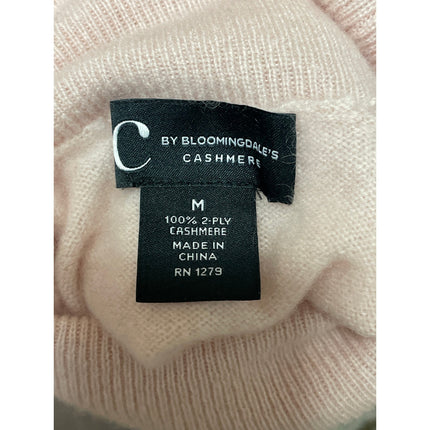 C for Bloomingdale Women's Pink 100% Cashmere Turtleneck Sweater Top Size M