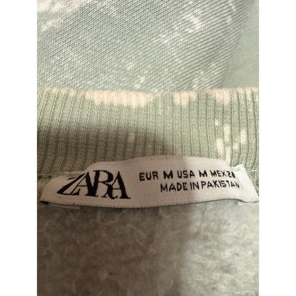Zara Women's Green Tie Dye Long Sleeve Crew Neck Sweater Sweatshirt Top Size M