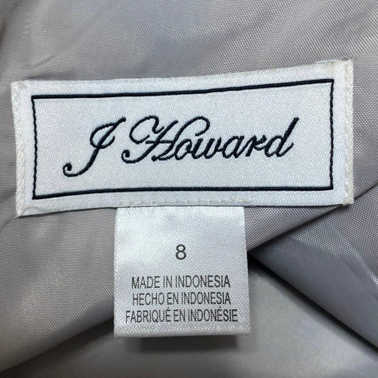 J Howard Multicolor Satin Floral Sleeveless Belted Mini Fit & Flare Dress Size 8