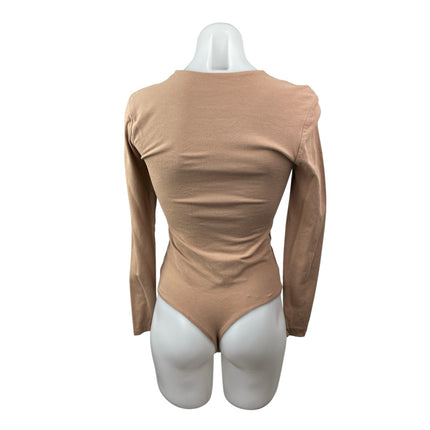 Abercrombie & Fitch Soft Matte Seamless Long Sleeve Crew Neck Bodysuit Top Sz S