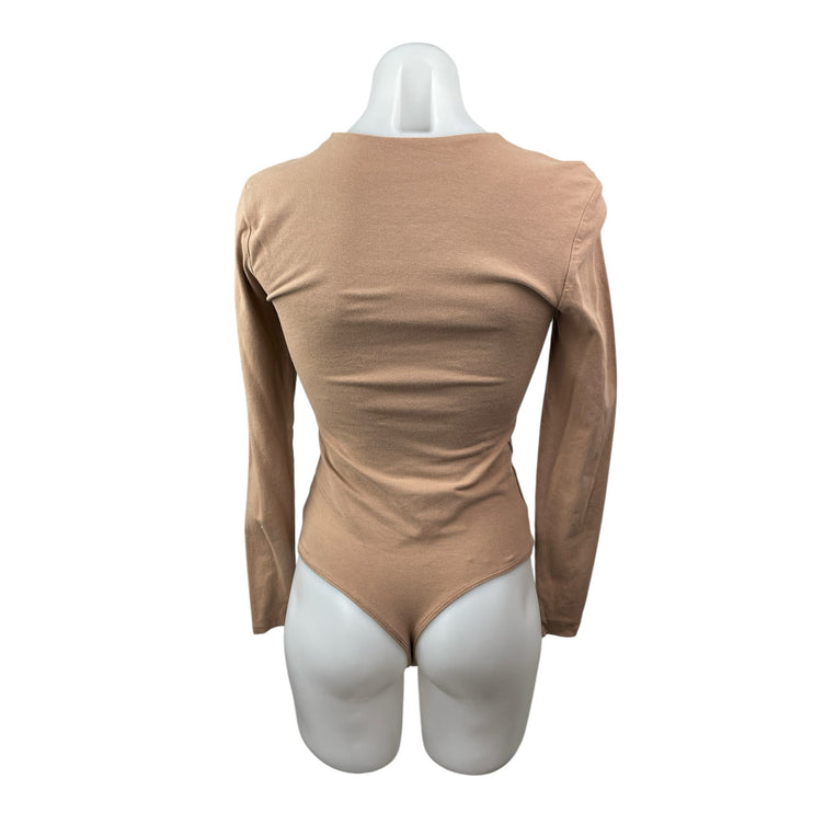 Abercrombie & Fitch Soft Matte Seamless Long Sleeve Crew Neck Bodysuit Top Sz S
