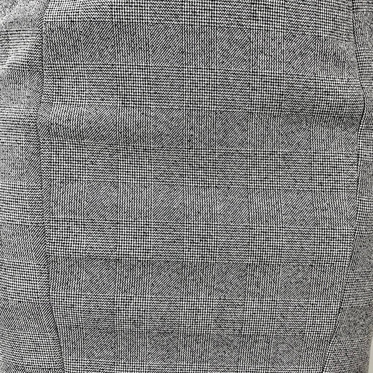 H&M Women's Gray Plaid Short Cap Sleeve Crew Zip Slit Mini Bodycon Dress Size 0