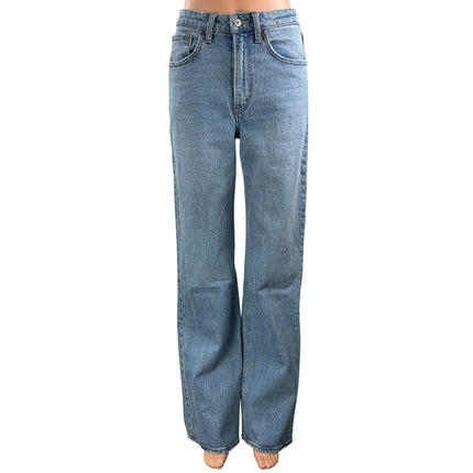 Abercrombie & Fitch The 90s Relaxed High Rise Blue Straight Denim Jeans Size 26