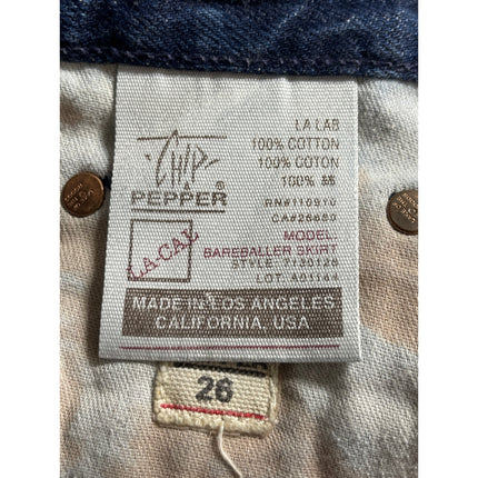 Chip & Pepper Women's Blue Medium Wash Raw Hem Frayed Mini Denim Jean Skirt 26