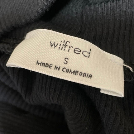 Aritzia Wilfred Women's Black Turtleneck Ribbed Knit Long Sleeve Sweater Top S