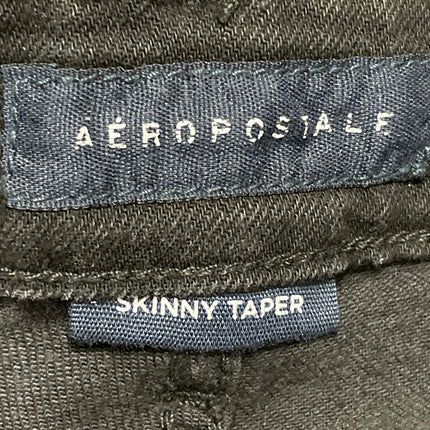 Aeropostale Women's Black Raw Hem High Waisted Skinny Leg Denim Jeans Pants 36
