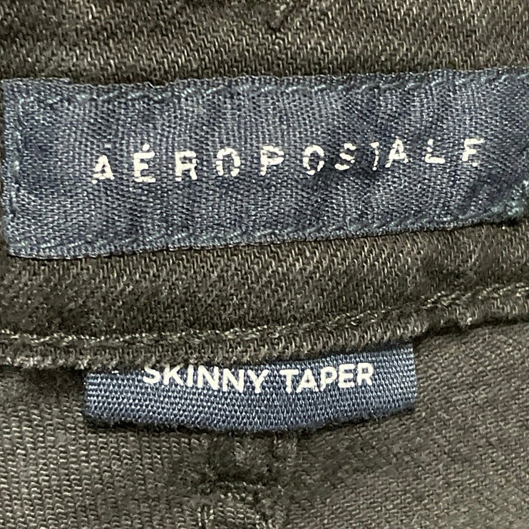 Aeropostale Women's Black Raw Hem High Waisted Skinny Leg Denim Jeans Pants 36