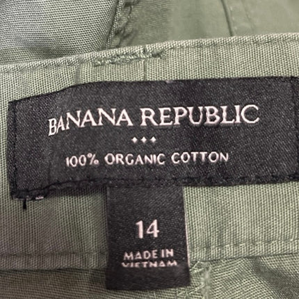 Banana Republic Olive Green Straight High Waist Distressed Windbreaker Pants 14