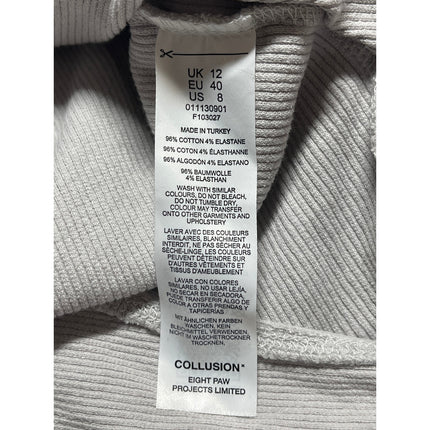 Collusion Gray Long Sleeve Ribbed Knit Thong Collared Polo Bodysuit Top Size 8