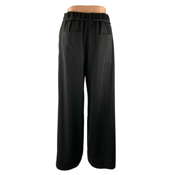 Zara Women's Black Drawstring High Rise Wide Leg Baggy Trousers Pants Size XS