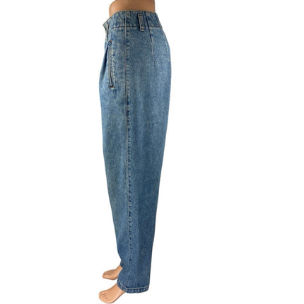 Gap Women's Blue High Waisted Pleated Baggy Tapered Leg Denim Jeans Pants 9/10