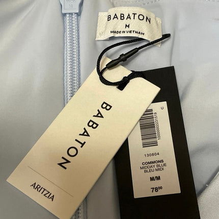 NEW Aritzia Babaton Blue Sleeveless Boat Neck Zip Tank Peplum Blouse Top Size M