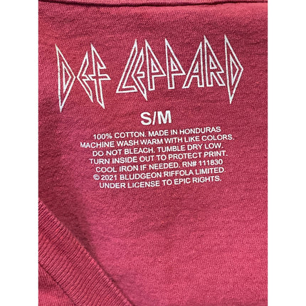 Def Leppard Pyromania 1983 Men's Red Short Sleeve Rock Band Tour T-Shirt Top S/M