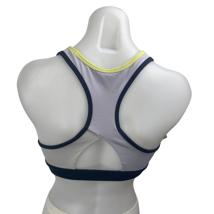 Peloton Womens Multicolor Spellout Logo Racerback Athletic Sports Bra Crop Top S