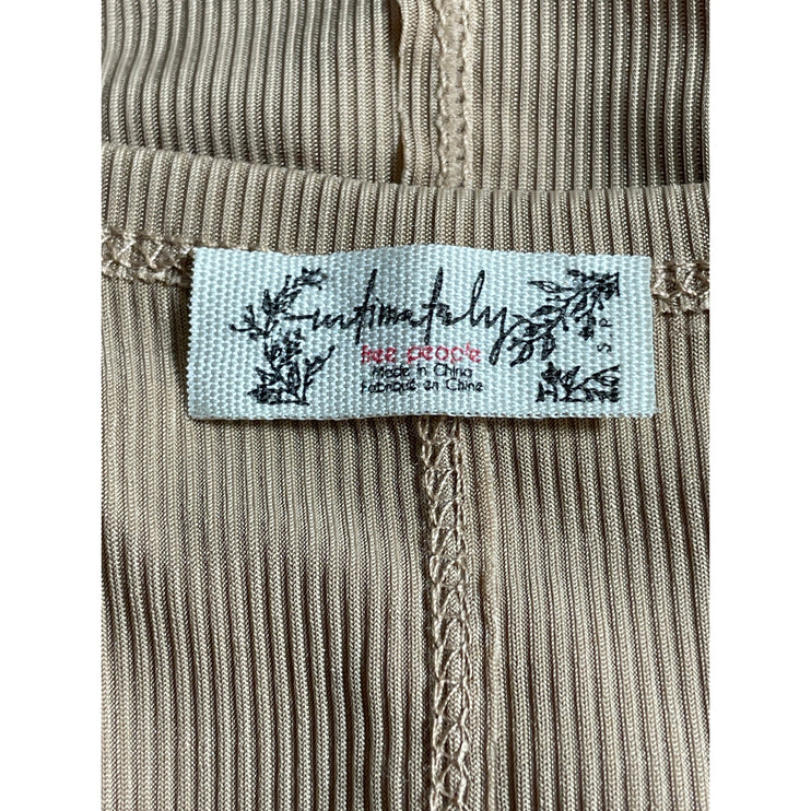 Free People Intimately That Girl Beige Sleeveless Cami Corset Bodysuit Top Sz S
