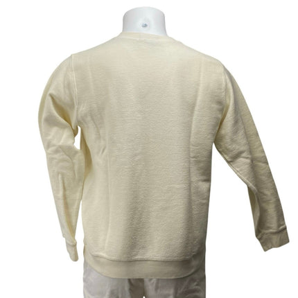 Lands' End Men's Cream Long Sleeve Crew Neck Pullover Sweater Sweatshirt Top  M